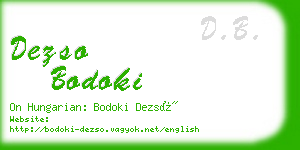 dezso bodoki business card